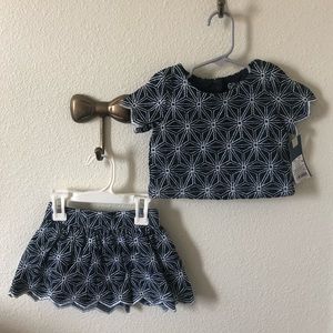 Genuine kids by osh kosh crop top and skirt